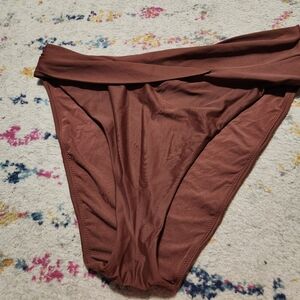 💘 Aerie Hi Rise Brown Bikini Bottom